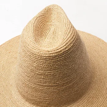 01909-HH7310A de verano FINA hecha a mano de RAFIA hierba fedoras tapa de las mujeres de los hombres de ocio sombrero de panamá