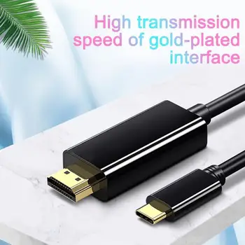 1.8 m USB 3.1 a 4K Adaptador de Cables de Tipo C a HDMI-compatibe Cable para el MacBook de la Galaxia de Samsung S9/S8/Nota 9 Huawei USB-C