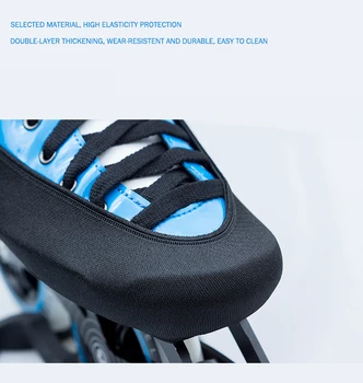 1 Par Espesar Doble capa Elástica en línea de Arranque de Hielo de la Figura de Patinaje de Velocidad en los Zapatos de Protector de la Cubierta resistente al Desgaste, a prueba de rasguños