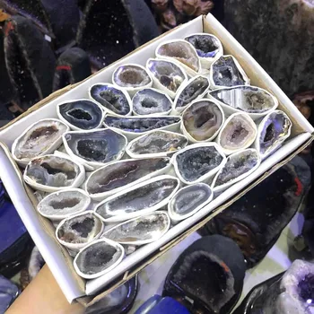 1 caja de Mini Naturales de Cristal de Ágata de la Cueva de Ágata Gran Tamaño de la Ágata de la Cueva