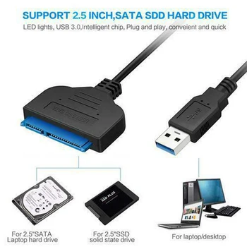1* de Alta Calidad USB 3.0 A SATA Portátil Unidad de Disco Duro SSD HHD Adaptador de Cable de Datos Convertidor de 2.5