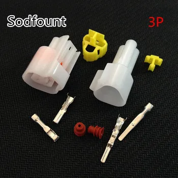10 series Kit de 3 Pin de la Manera Impermeable de Cable Eléctrico del Enchufe del Conector automático de los conectores de envío gratis