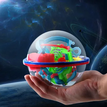100 Paso de puzzle en 3D de la Bola de la Magia Intelecto Bola Laberinto Esfera Mundo de los Juguetes Difíciles Barreras Juego Brain Tester de Entrenamiento del Equilibrio