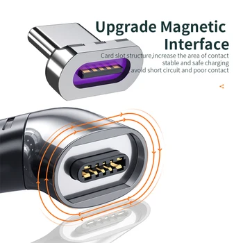 100W Codo Magnético USB Tipo C Adaptador Para MacBook Pro USB Tipo-C Conector del Cargador Para Samsung S20 S10 Huawei P40 P30 Adaptadores