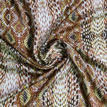 100cm*150cm Suave Africano Vestido de Material de Satén de Seda Charmeuse Crepé Tejido de Serpiente Patrón