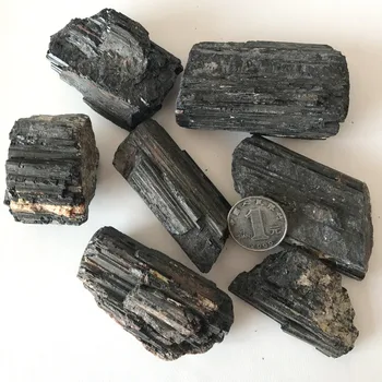 100g/pack Natural Turmalina Negra de Cristal de piedras preciosas, objetos de colección Áspera Roca Mineral Espécimen Piedra de Curación de Decoración para el Hogar