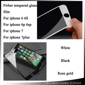 100pcs/lote Completo Protector de Pantalla de carbono, fibra de Vidrio Templado Para el iPhone X 8 7 6 6s caso Soft 3D Curvo Vidrio de Cubierta para el iPhone X