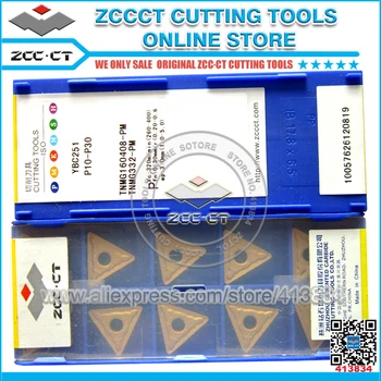 10pcs ZCC insertar TNMG 160408 -PM TNMG 160408 PM YBC251 herramienta de giro de las plaquitas de metal duro para el medio de corte de acero TNMG160408-PM