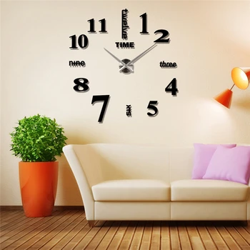 120cm/47Inch de Bricolaje Creativo Silencio de Diseño Moderno de Gran Reloj de Pared Relojes para el Hogar, Cocina comedor Decoración de la Batería Operada en Silencio