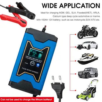 12V 6A LCD Smart Fast Cargador de Batería de Coche de Auto Motocicleta de Plomo-Ácido AGM Baterías de GEL Inteligente de Carga de 12 V Voltios 6 AMP