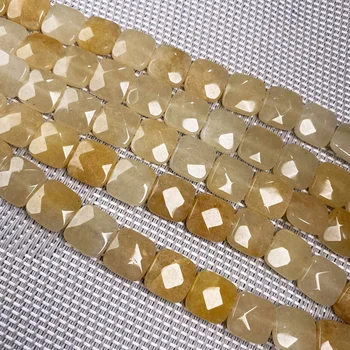 17 Pcs/filamento de Piedra Natural de Bolas en Forma de Cuadrado de Facetas opalo Para las Mujeres de la Joyería de DIY Collar Pulsera 11x12x7mm