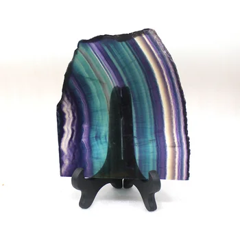 1PC natural de fluorita tabletas de cristal de Cuarzo rayas de colores de fluorita arco iris de piedra puede ser utilizado para la decoración del hogar adornos