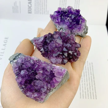 1pcs Crudo Natural de Amatista de Clúster Púrpura de Cristal de Cuarzo Piedras de Sanación mineral Muestra de la Decoración de la Casa Ornamento de la Artesanía