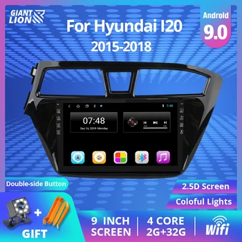 2 DIN Android 9.0 Coche Reproductor Multimedia Para Hyundai I20 2016 2017 2018 GPS de Navegación Estéreo de la Radio del Coche Reproductor de DVD Autoradio