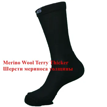 2 pares de negro de lana de merino activa de espesor caminar calcetines calcetines calcetines de las Mujeres