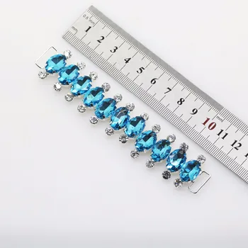 2018 Nuevo Encanto 2pc 120MM de Acrílico de la Cadena de BRICOLAJE Prenda de vestir accesorios de costura en Metal Cristal de diamante de imitación de bikini Conectores de hebilla