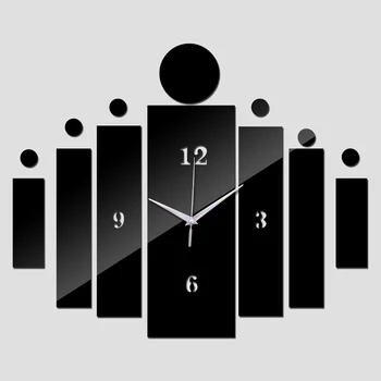 2020 Aguja nueva espejo reloj de pared de la sala de cuarzo de acrílico moderno diseño 3d diy reloj de los relojes de pegatinas horloge