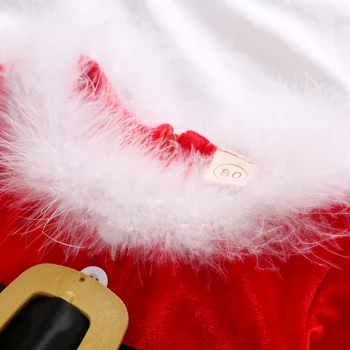 2020 Bebé Recién nacido de las Niñas Vestido de Navidad ,de Lana de manga Larga Cintura Alta Vestido con Cremallera Posterior Trajes Chrismtas Vestido 6m-4y