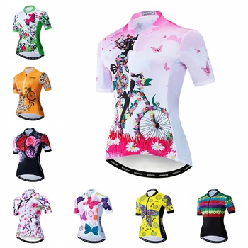 2020 Ciclismo Jersey de las mujeres de la Bicicleta de Camisetas de mujer de la carretera MTB de la bicicleta de la camisa de la Mitad de la Cremallera del maillot de Niña de las Carreras de la parte superior de la ropa de color rosa de verano