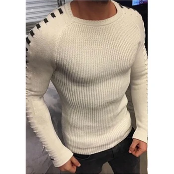 2020 El Último Diseño De Moda Blanco Otoño Invierno Suéteres Para Hombre Casual Caliente Macho Slim Fit De La Marca De Punto Abrigo Negro Jersey Tops