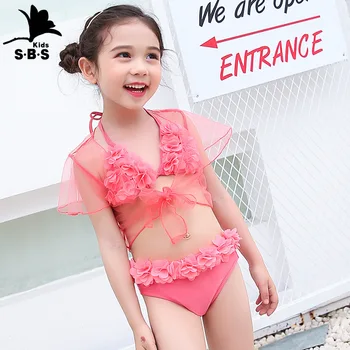 2020 Niños Ropa de Verano Traje de baño de Chica Sexy de la Playa de Bikini Traje de Tres piezas de Niña de Traje de baño de Moda