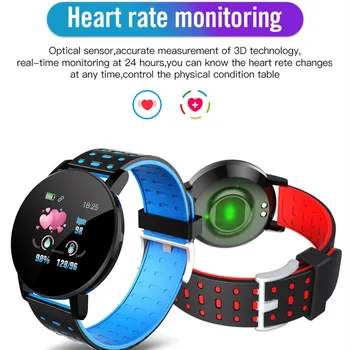 2020 Nuevas Bluetooth Inteligente Reloj de los Hombres de la Presión Arterial Smartwatch de las Mujeres del Reloj Sport Tracker Banda Para Android IOS WhatsApp Reloj 119P