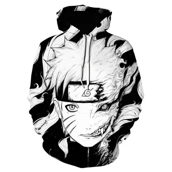 2020 Nuevas Harajuku Anime Sudadera con capucha de Naruto Sudadera con capucha Impreso en 3D de Pull-Up de la Sudadera de Hip-Hop de Manga Larga Japonés Streetwear Adulto con Capucha