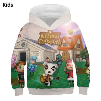 2020 Nuevo Animal Crossing Niños Paño Conjunto de Niños de la Impresión 3d de la Sudadera con capucha para Bebé Niña Niño Sudaderas con capucha Sudaderas S-XXL 04
