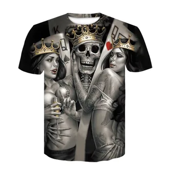 2020 Nuevo Diseño de camiseta de los hombres/de las mujeres de heavy metal parca Cráneo impreso en 3D camisetas casual Harajuku estilo de la camiseta de la calle tops