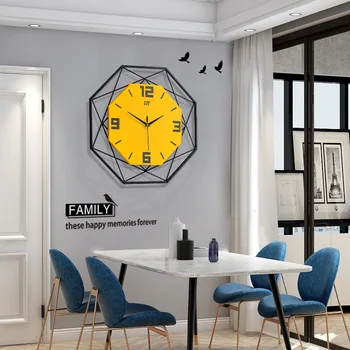 2020 Nórdicos de la moda del reloj reloj de pared de la sala creativo reloj hogar decoración del metal de cuarzo reloj digital reloj de pared