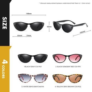 2020 Retro Cateye Gafas de sol Polarizadas Para las Mujeres de la Vendimia de las Señoras Pequeño Leopardo Marco de Ojo de Gato Gafas de lentes de sol mujer UV400