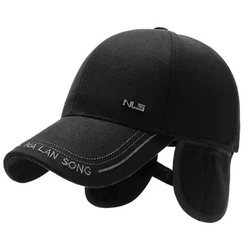 2020 de la nueva llegada de la alta calidad de los hombres de invierno de la carta de sombrero de invierno de béisbol cap orejeras plegables papá sombrero de tela gruesa caliente snapback hat