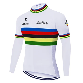 2020 equipo de pro Strava cycling jersey de verano de la primavera maillot ciclismo hombre Exterior transpirable de manga larga jersey Bicicleta roadbike
