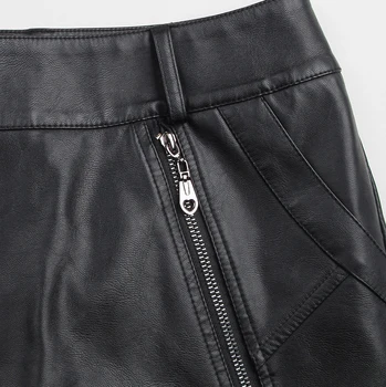2020 nuevas cintura alta delgada paquete cadera falda coreano Delgado de gran tamaño de la PU de cuero cortos camisa DK321