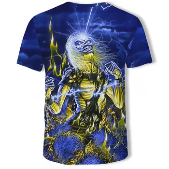 2020 verano caliente-venta de metal T-shirt 3d camiseta de Verano horror camiseta 3d de los Hombres de moda de camisetas de la calle Hip-hop estilo de Tops y Camisetas