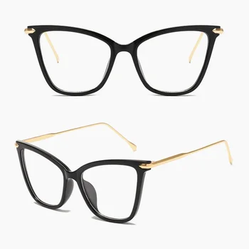 2021 Gafas Ojo de Gato Marcos de las Mujeres de la Marca de Diseño de cristalino Transparente Miopía Cateye gafas de Marco hembra Clara gafas de Marco Espectáculo