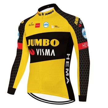 2021 NUEVO equipo JUMBO VISMA Jersey de Ciclismo de verano de la primavera en Bicicleta ciclismo jersey de manga larga Moutain Bike jersey de invierno de los hombres