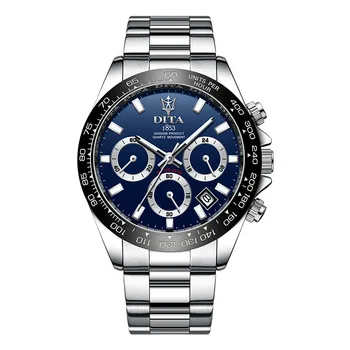 2021 Nueva Moda Relojes para Hombre 41mm Dita Superior de Acero Inoxidable de la Marca de Lujo Cronógrafo Deportivo Reloj de Cuarzo de los Hombres Relogio Masculino