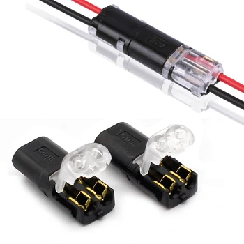 20PCS 2pin 22-20AWG cables y Conector Rápido de Empalme de Cable Eléctrico de contracción LED de Terminales para Cables de Cableado del Coche Conectores