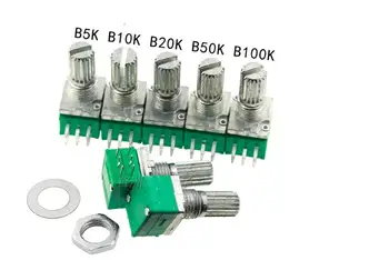 20PCS 6 pies RK097G doble potenciómetro B5K 10 K 20 K 50 K 100 K de sonido amplificador de sellado potenciómetro