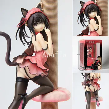 24cm Tokisaki Kurumi Figura Figura vestida de Gato de Ver. Pesadilla de Anime Fecha de Vivir de PVC Modelo Juguetes Nekomusume Sexy KADOKAWA Juguete
