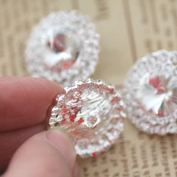 25 mm Redondo Blanco botones de diamantes de imitación de cristal de strass para el BRICOLAJE Tela de Decoración de la Boda vestido de coser en pedrería