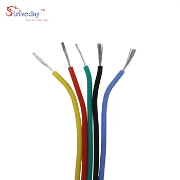 28AWG 60meters Flexible de Goma de Silicona Cable de Alambre trenzado de alambres de Cobre Estañado de la línea de mezcla del Kit de 6 Colores de cables Eléctricos de BRICOLAJE