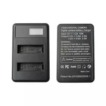 2x AHDBT-401 GoPro hero4 pilas +USB dual LCD cargador + 2x batería caso Para la bateria GoPro Hero 4 cámara de Acción de accesorios