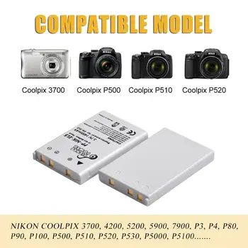 3 Pcs EN-EL5 EN EL5 ENEL5 de la Batería y el Cargador de Pared para Cámara Nikon Coolpix P80 P90 P100 P500 P510 P520 accesorios para la cámara