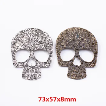 3 piezas de retro de metal de aleación de zinc de cráneo colgante para el DIY de la joyería hecha a mano collar de decisiones 7375