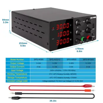 30V 10A DC fuente de Alimentación de Laboratorio Banco Ajustable Digital Voltaje de Conmutación Repulated de la Fuente de Alimentación de 30V