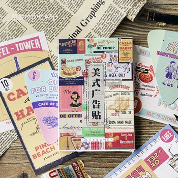 30pcs/pack Retro Creativo de Publicidad Americana Pegatinas Mensaje en Caja de la Tarjeta Postal por Parte de la Decoración de Tarjetas de Felicitación