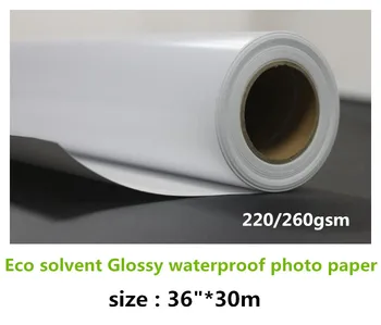 36in China Precio de Fábrica de alta brillante eco-solvente de la foto en papel 220/260gsm