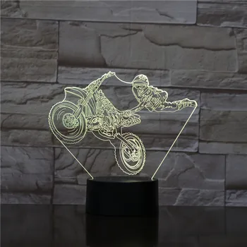 3D Lámpara de la Motocicleta de la Motocicleta Batería para regalo de Navidad para los Niños Atmósfera de Luz de Noche Led de la Lámpara del Holograma